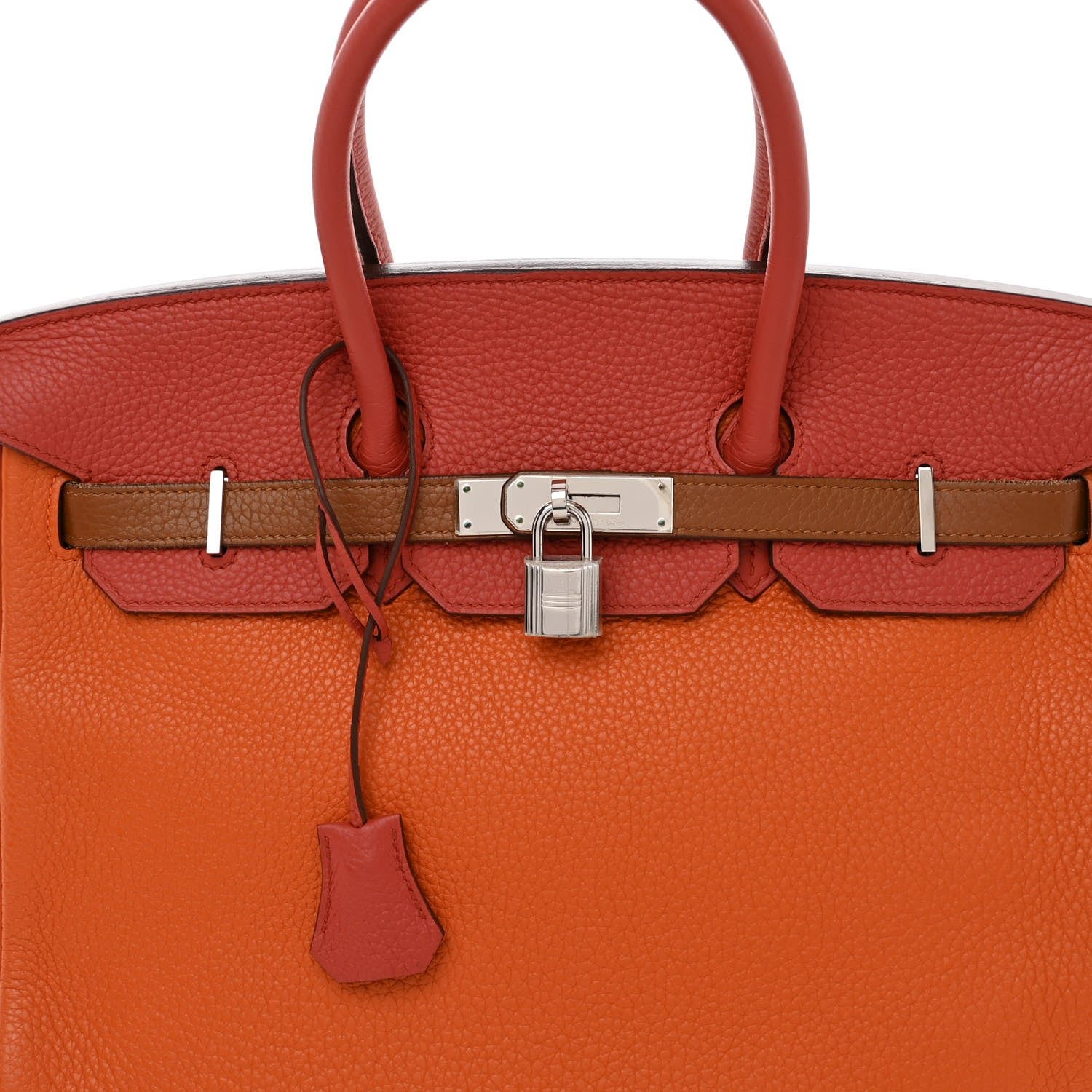 Hermes Taurillon Clemence Arlequin Birkin 35 Orange Sanguine Gold Bleu Lin Bleu Hydra Etain 8 of 14
