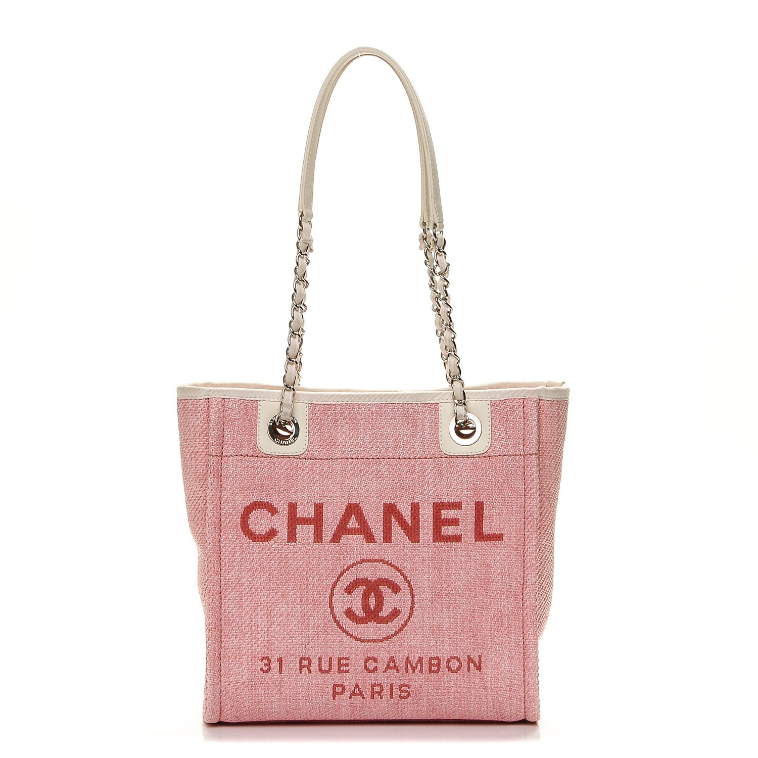 Chanel Woven Straw Raffia Mini Deauville Tote Pink 1 of 6