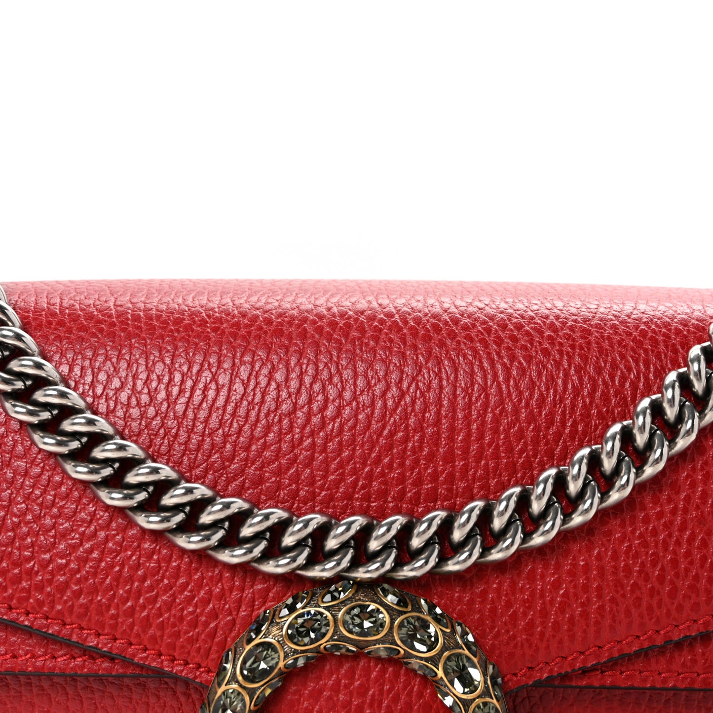 Dollar Calfskin Swarovski Crystal Small Dionysus Shoulder Bag Hibiscus Red