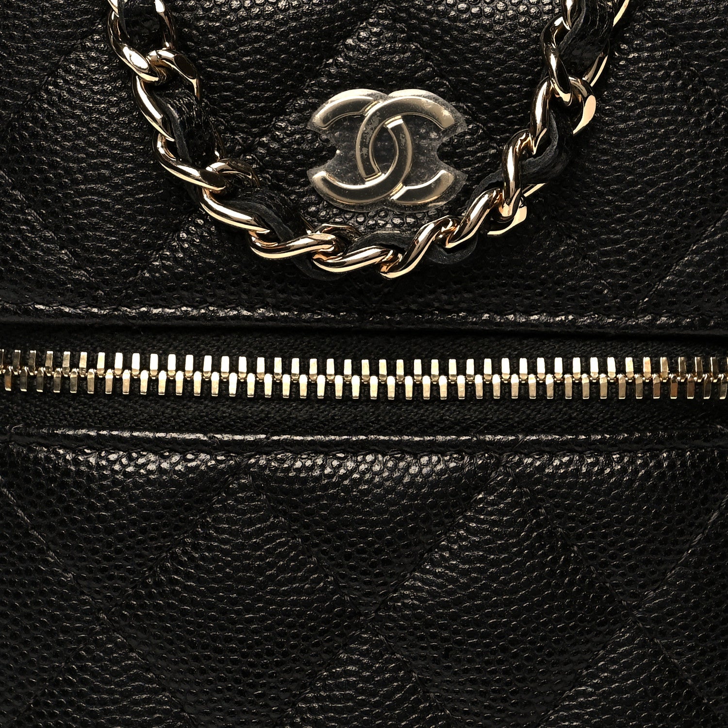 Chanel Caviar Quilted Phone Holder With Chain Black 8 of 10
