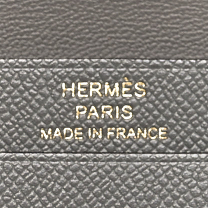 Hermes Epsom Bearn Card Holder Wallet Gris Meyer 7 of 8