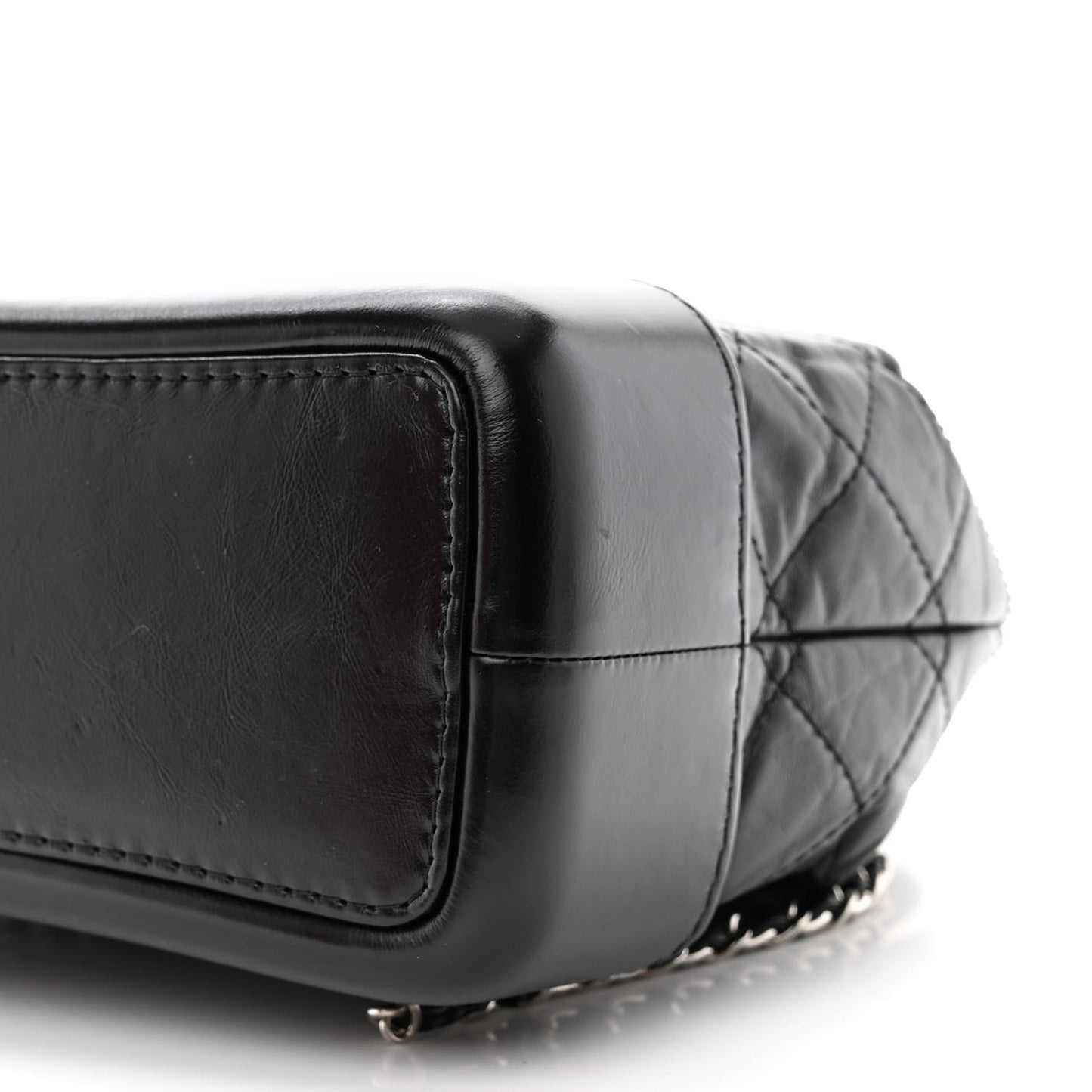 Aged Calfskin Quilted Small Gabrielle Backpack Black