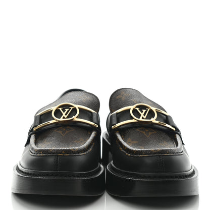 Louis Vuitton Monogram Calfskin Academy Loafers 39 Black 2 of 7