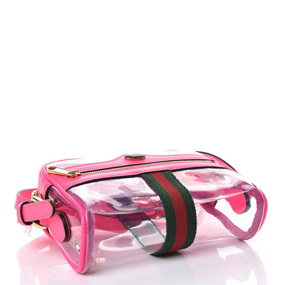 Gucci Vinyl Web Mini Ophidia Transparent Shoulder Bag Fluorescent Fuchsia 4 of 9