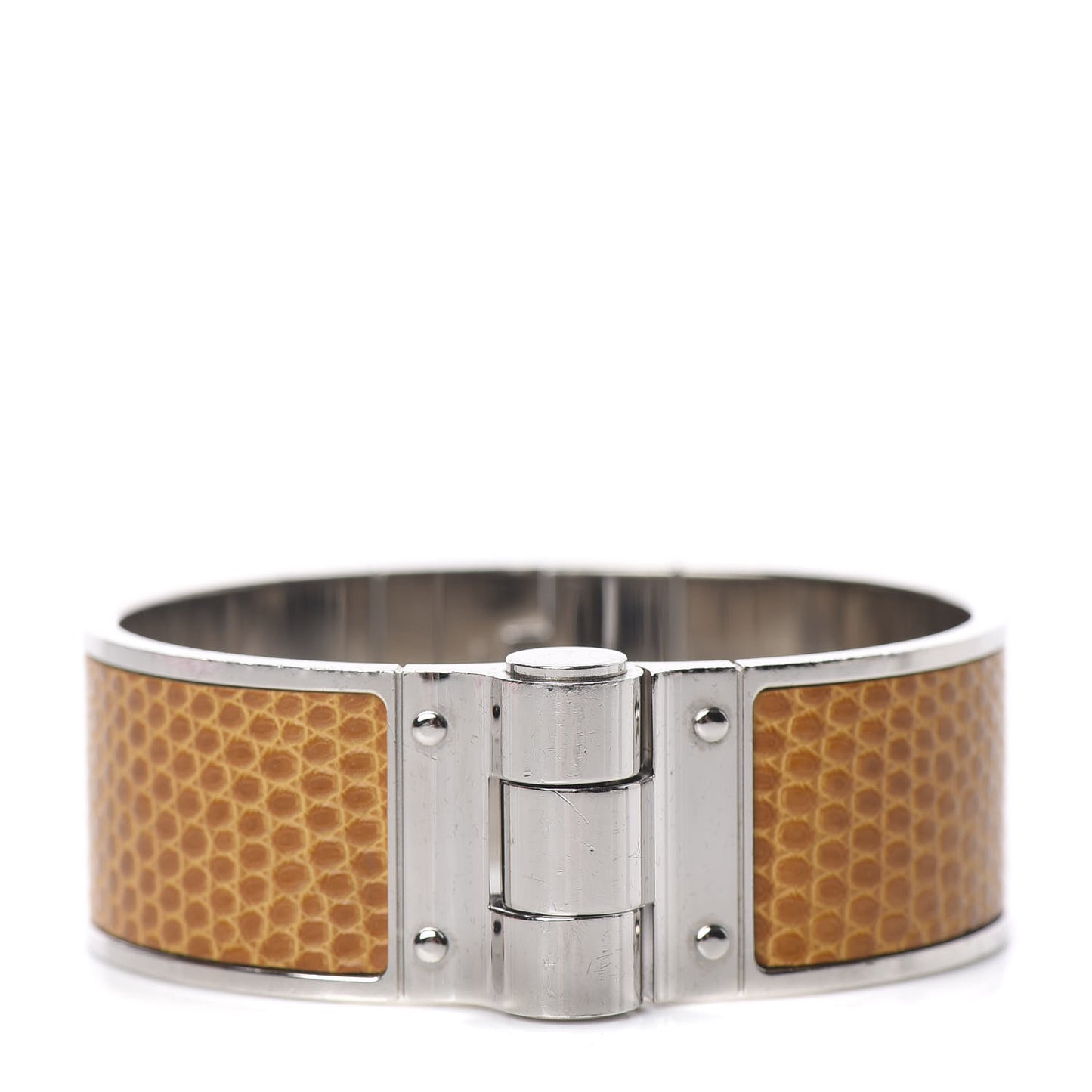 Lizard Charniere Uni Wide Hinged Bracelet S Sesame