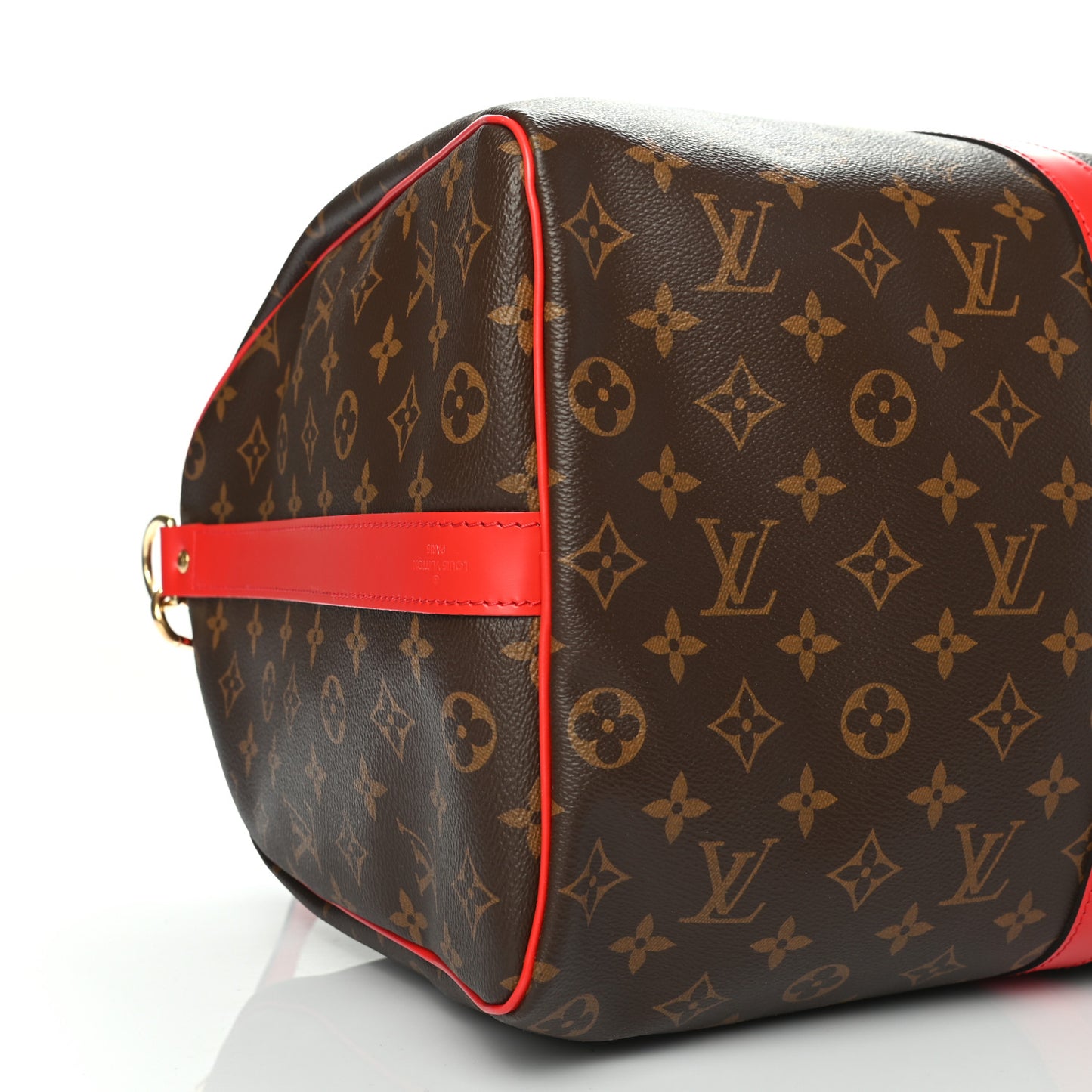 Calfskin Monogram Keepall Bandouliere 50 Coquelicot