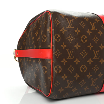 Louis Vuitton Calfskin Monogram Keepall Bandouliere 50 Coquelicot 8 of 9