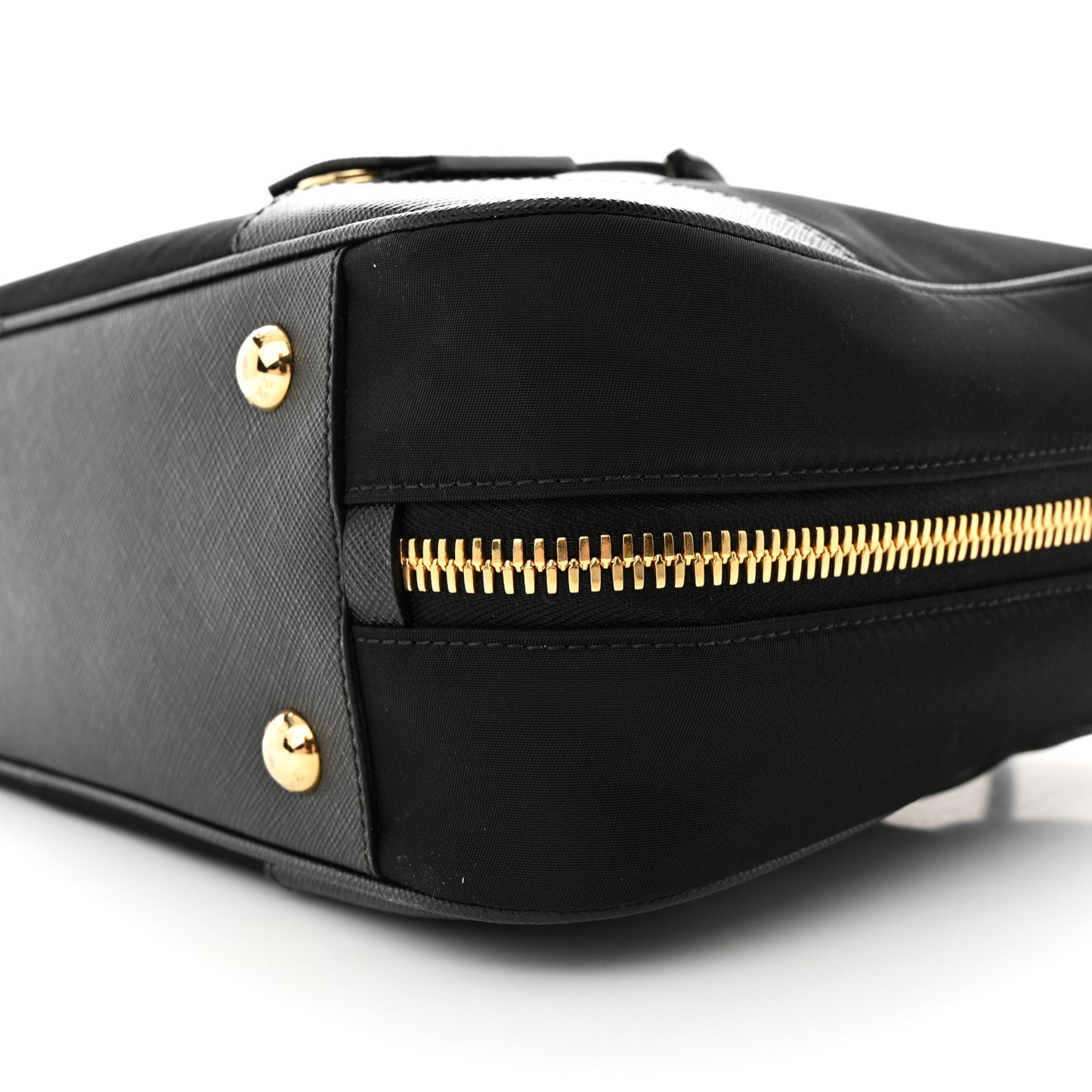 Re-Nylon Saffiano Large Re-Edition 1978 Two Handle Bag Black