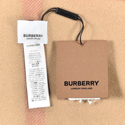 Burberry Wool Cashmere Lambskin Monogrammed TB Print Half Mega Check Cape Scarf Archive Beige 4 of 4