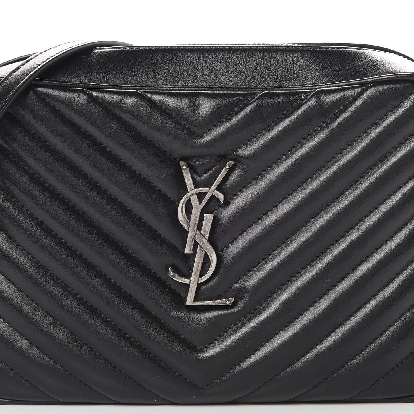 Calfskin Matelasse Monogram Lou Camera Bag Black