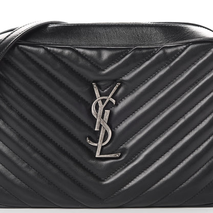 Saint Laurent Calfskin Matelasse Monogram Lou Camera Bag Black 8 of 14