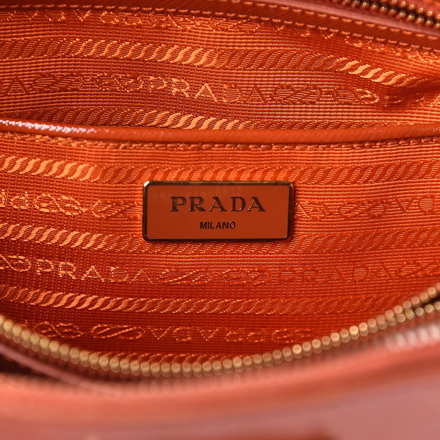 Prada Saffiano Vernice Medium Promenade Tote Arancio 6 of 16