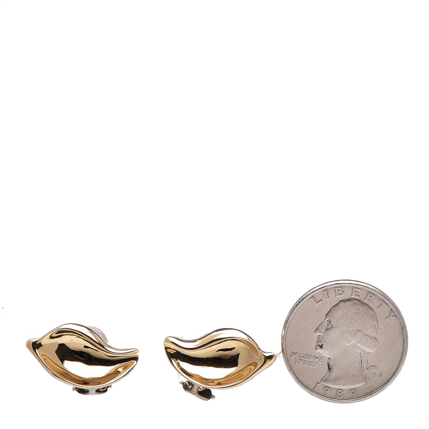 Tiffany 18K Yellow Gold Leaf Earrings 2 of 4