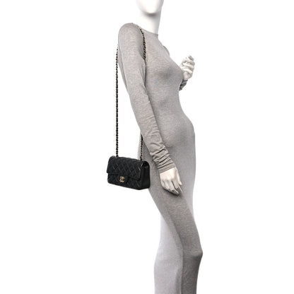 Chanel Metallic Caviar Quilted Mini Rectangular Flap Dark Grey 2 of 11