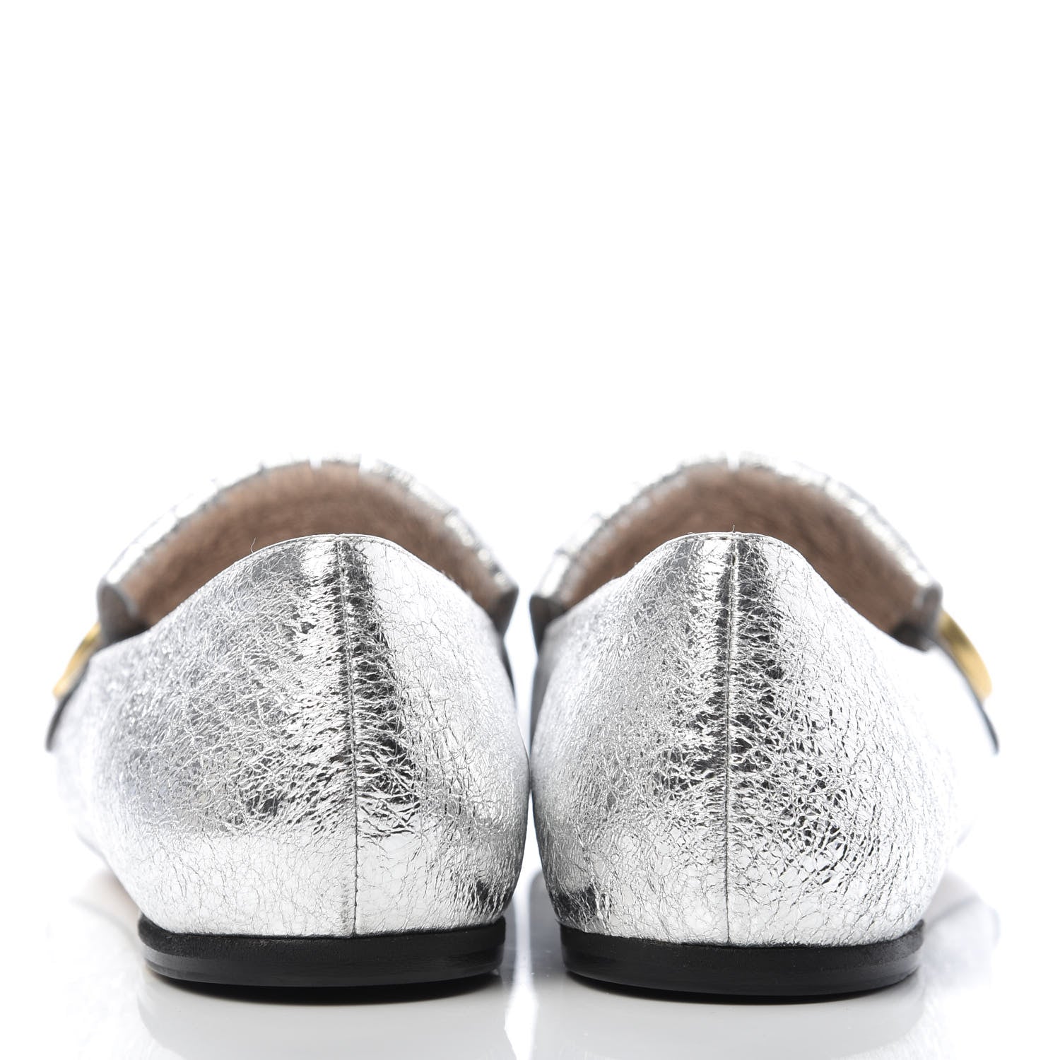 Gucci Galassia GG Marmont Fringe Flats 38 Argento 6 of 10