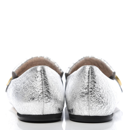 Gucci Galassia GG Marmont Fringe Flats 38 Argento 6 of 10