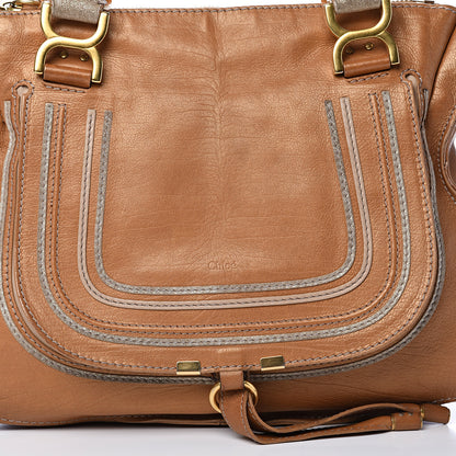 Chloe Metallic Calfskin Medium Marcie Satchel Brown 7 of 24