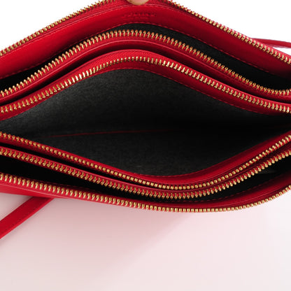 Celine Lambskin Large Trio Crossbody Bag Red 5 of 8
