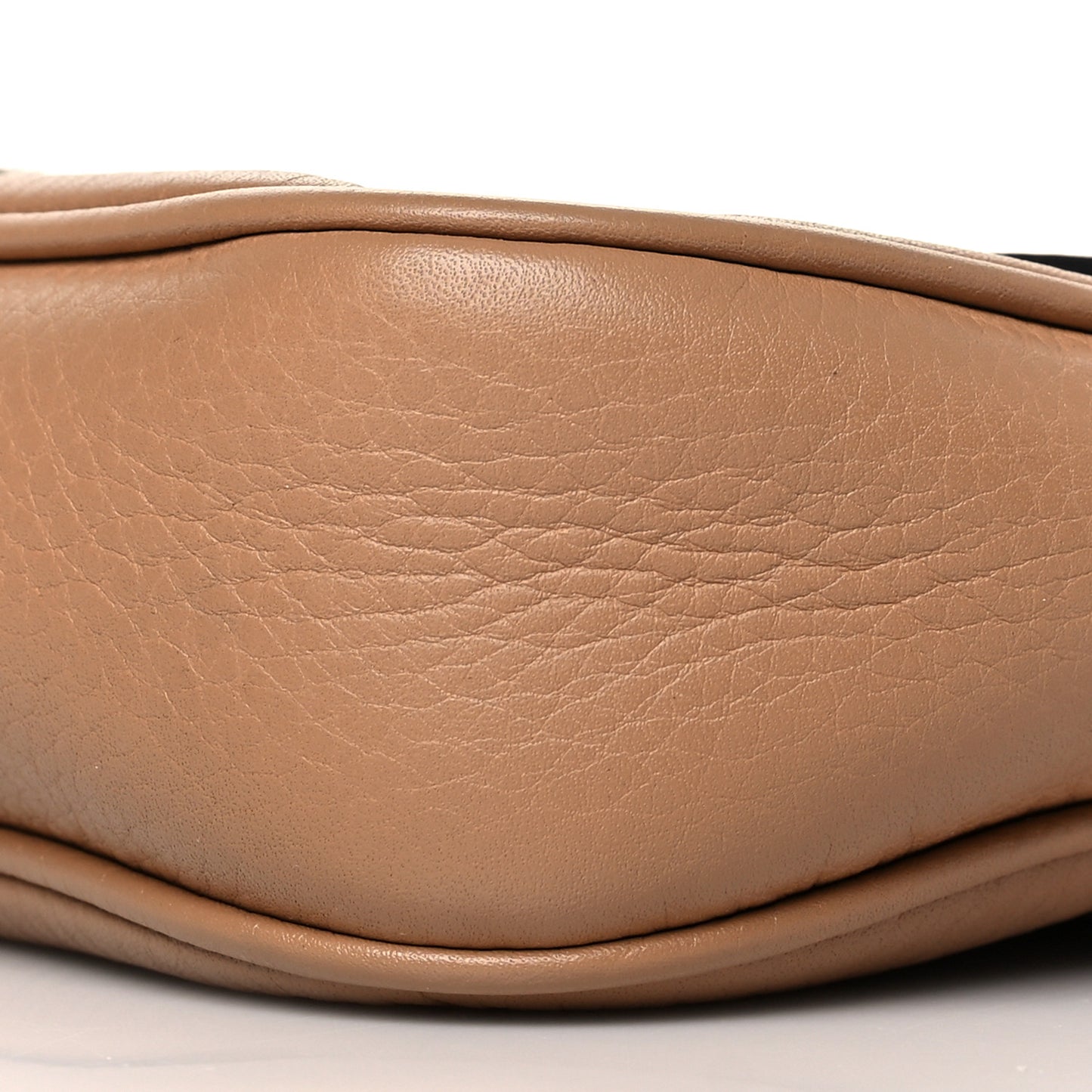 Pebbled Calfskin Medium Soho Flap Crossbody Camelia