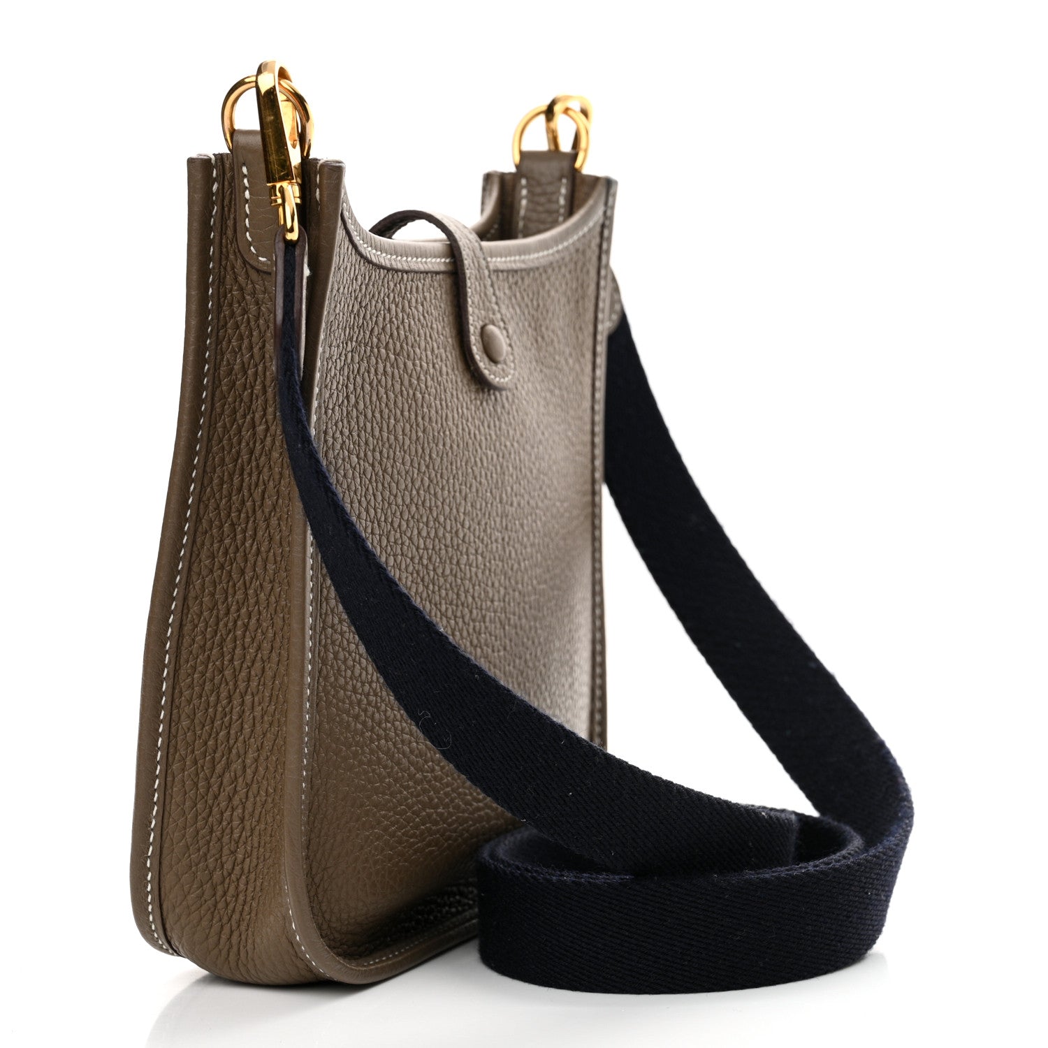 Hermes Taurillon Clemence Amazone Evelyne TPM Etoupe Bleu Indigo 3 of 11