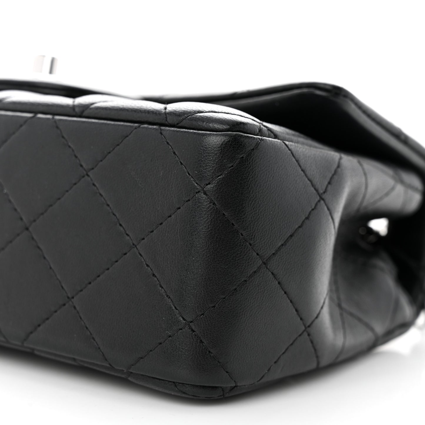 Lambskin Quilted Mini Rectangular Flap Black