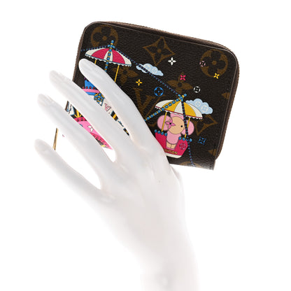 Louis Vuitton Monogram 2020 Christmas Animation Big Wheel Zippy Coin Purse Rose Ballerine 2 of 7