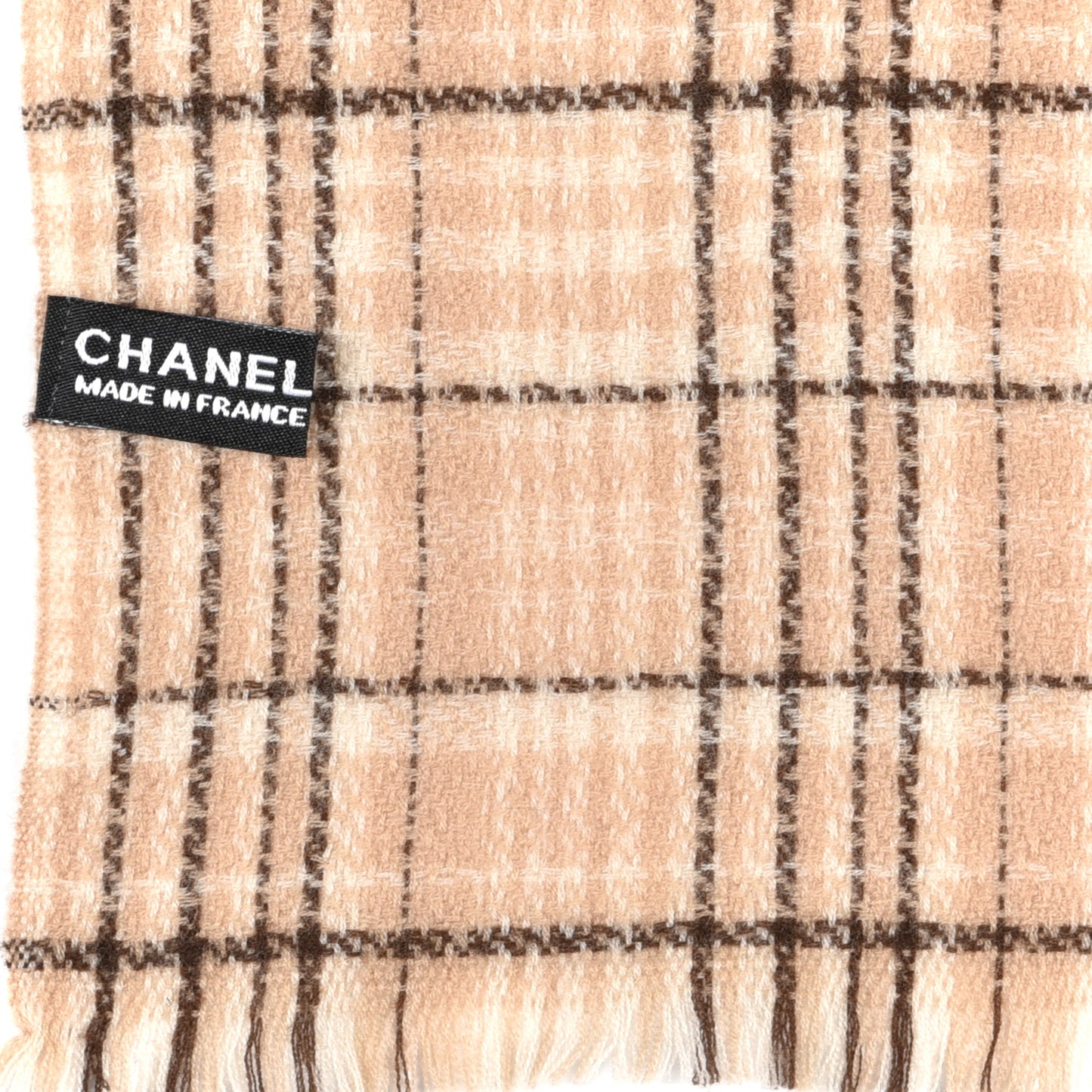 Cashmere CC Plaid Scarf Beige