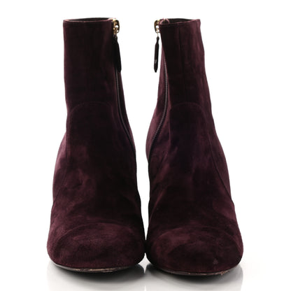 Chanel Suede Calfskin Chain Boots 37 Burgundy 2 of 8