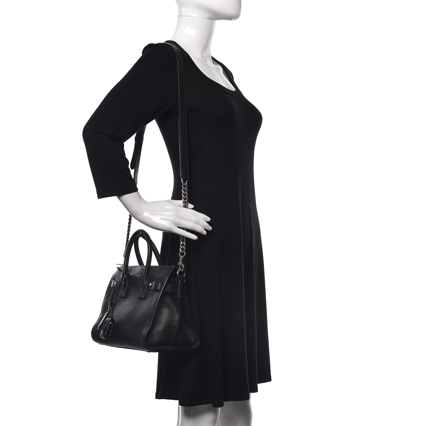 Grained Calfskin Baby Supple Sac De Jour Black