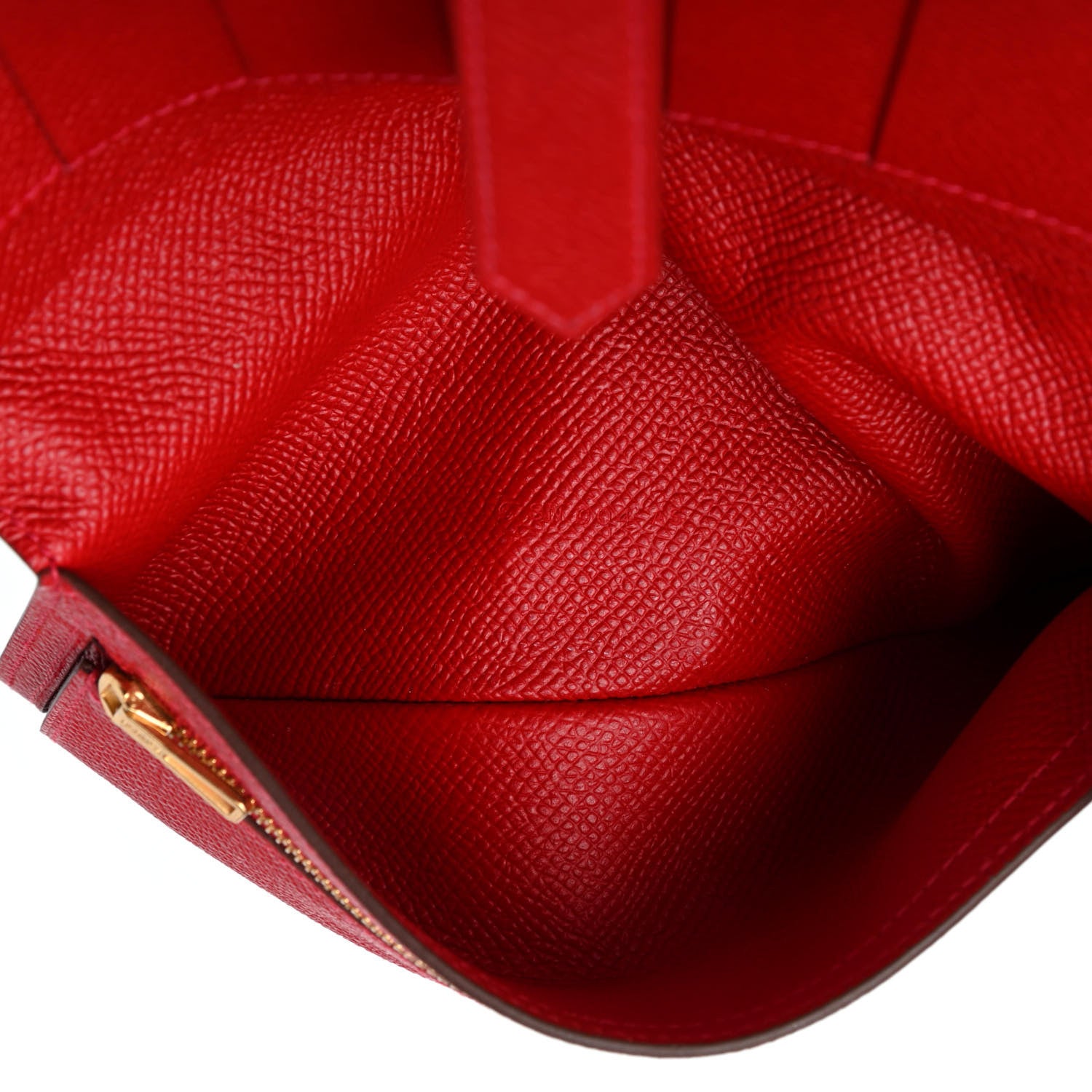 Hermes Epsom Bearn Gusset Wallet Rouge Casaque 7 of 8