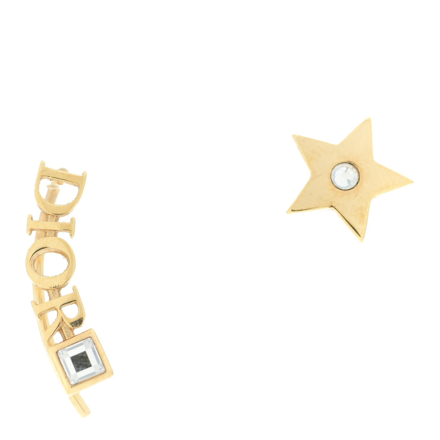 Metal Crystal Dio(r)evolution Earrings Gold