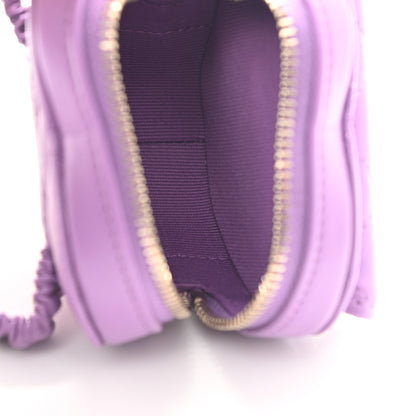 Chanel Lambskin Quilted CC In Love Heart Zipped Arm Coin Purse Purple 5 of 8
