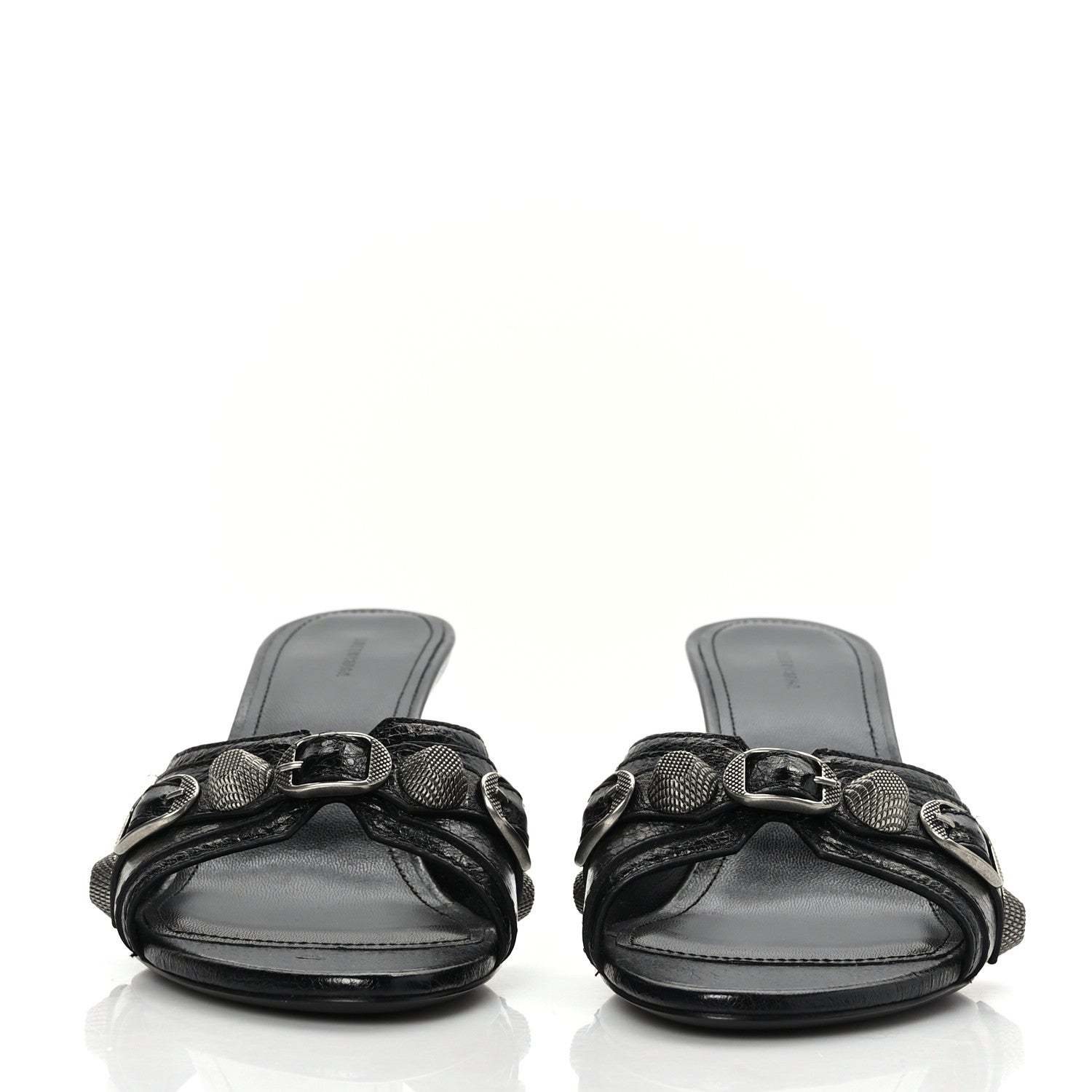 Balenciaga Agneau Arena Cagole 50mm Slide Sandals 38 Black 2 of 8