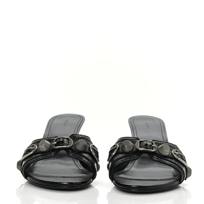 Balenciaga Agneau Arena Cagole 50mm Slide Sandals 38 Black 2 of 8