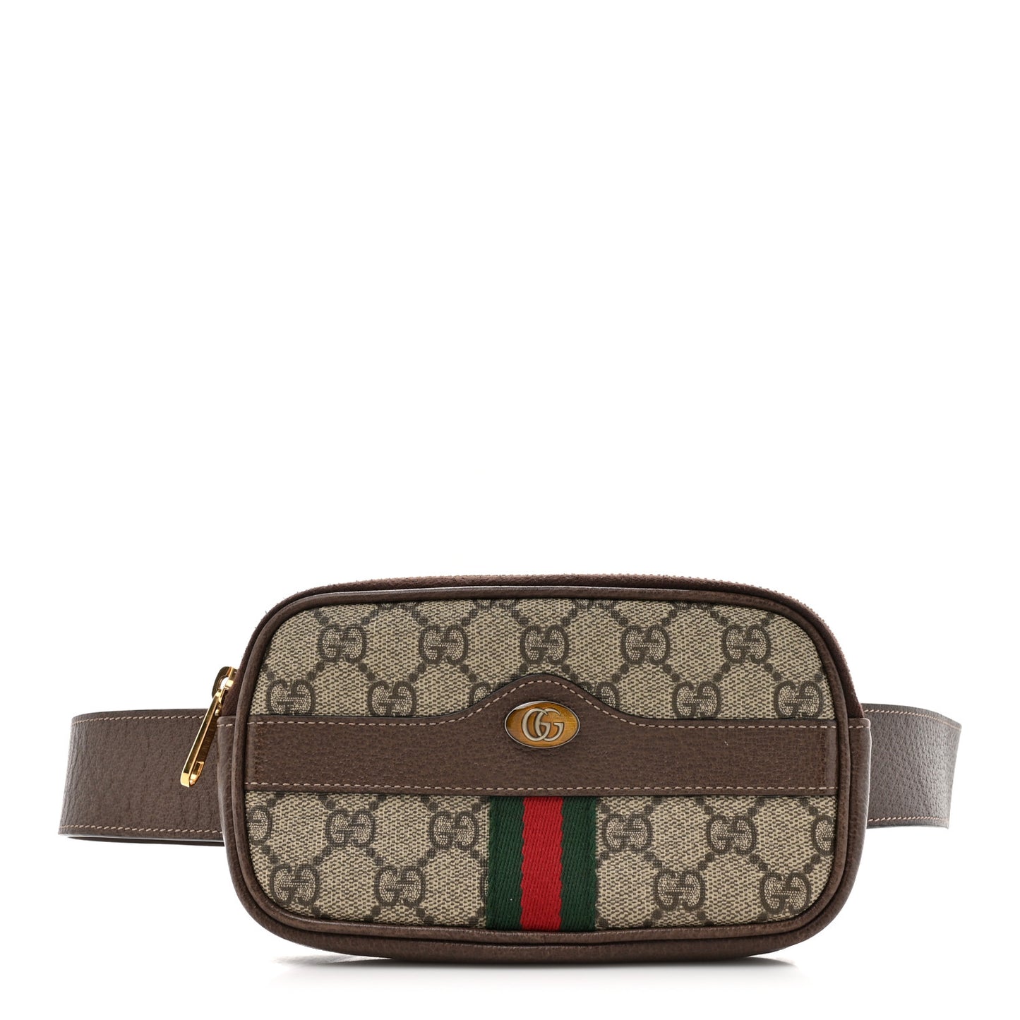 GG Supreme Monogram Ophidia Belted iPhone Case 95 38 Dark Brown