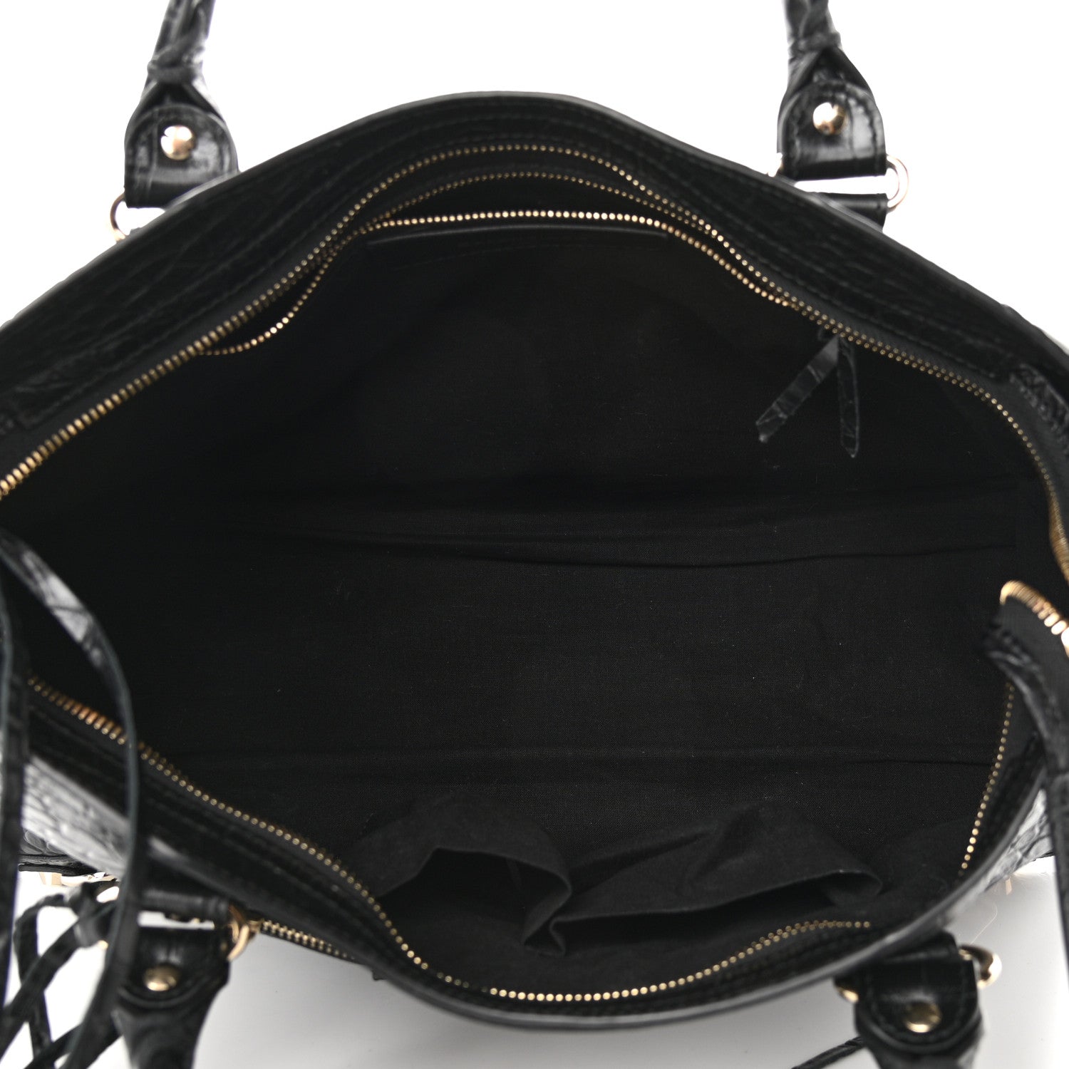 Balenciaga Calfskin Crocodile Embossed Classic Hardware City Black 9 of 24