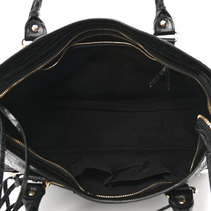 Balenciaga Calfskin Crocodile Embossed Classic Hardware City Black 9 of 24