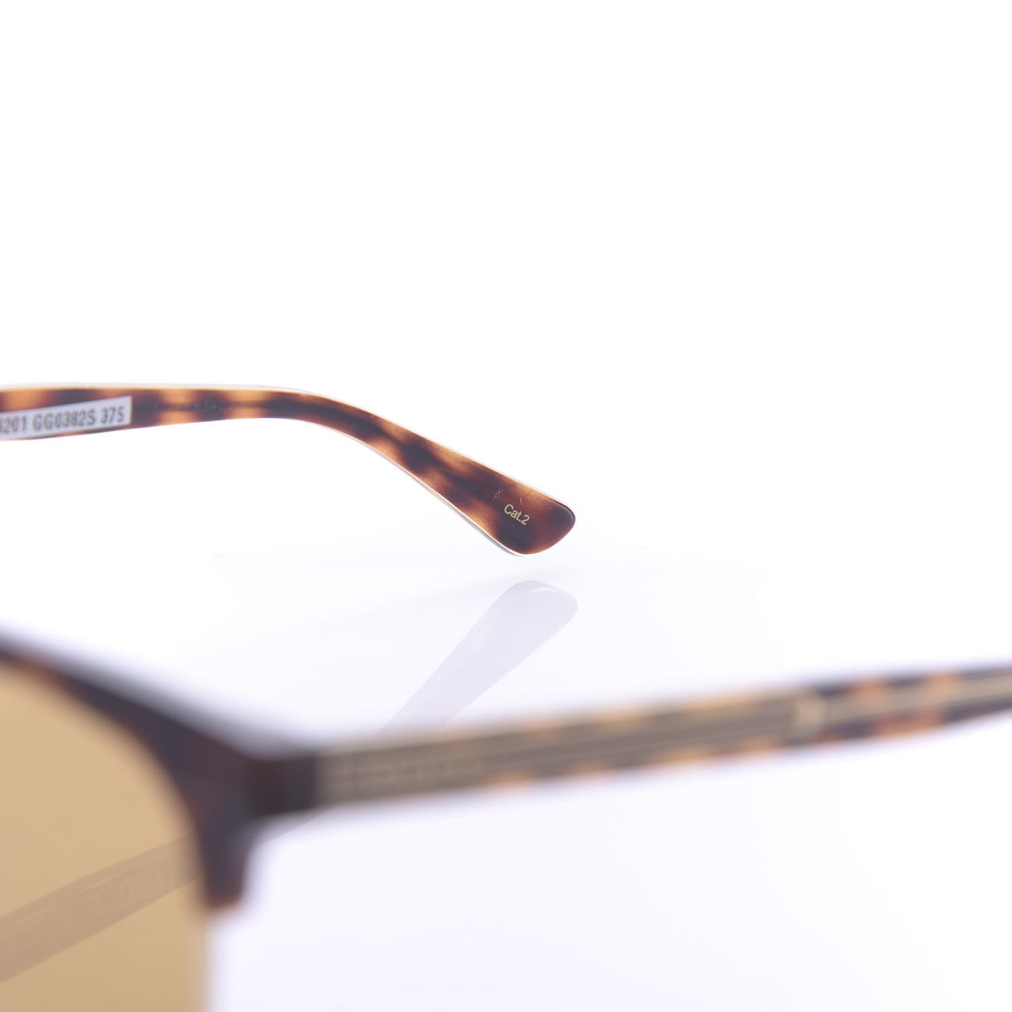 Acetate Square Frame Web Sunglasses GG0382S Tortoise