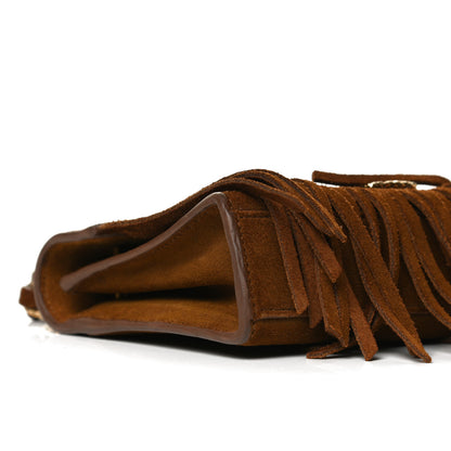 Saint Laurent Suede Fringe Baby Monogram Satchel Light Ocre 9 of 15