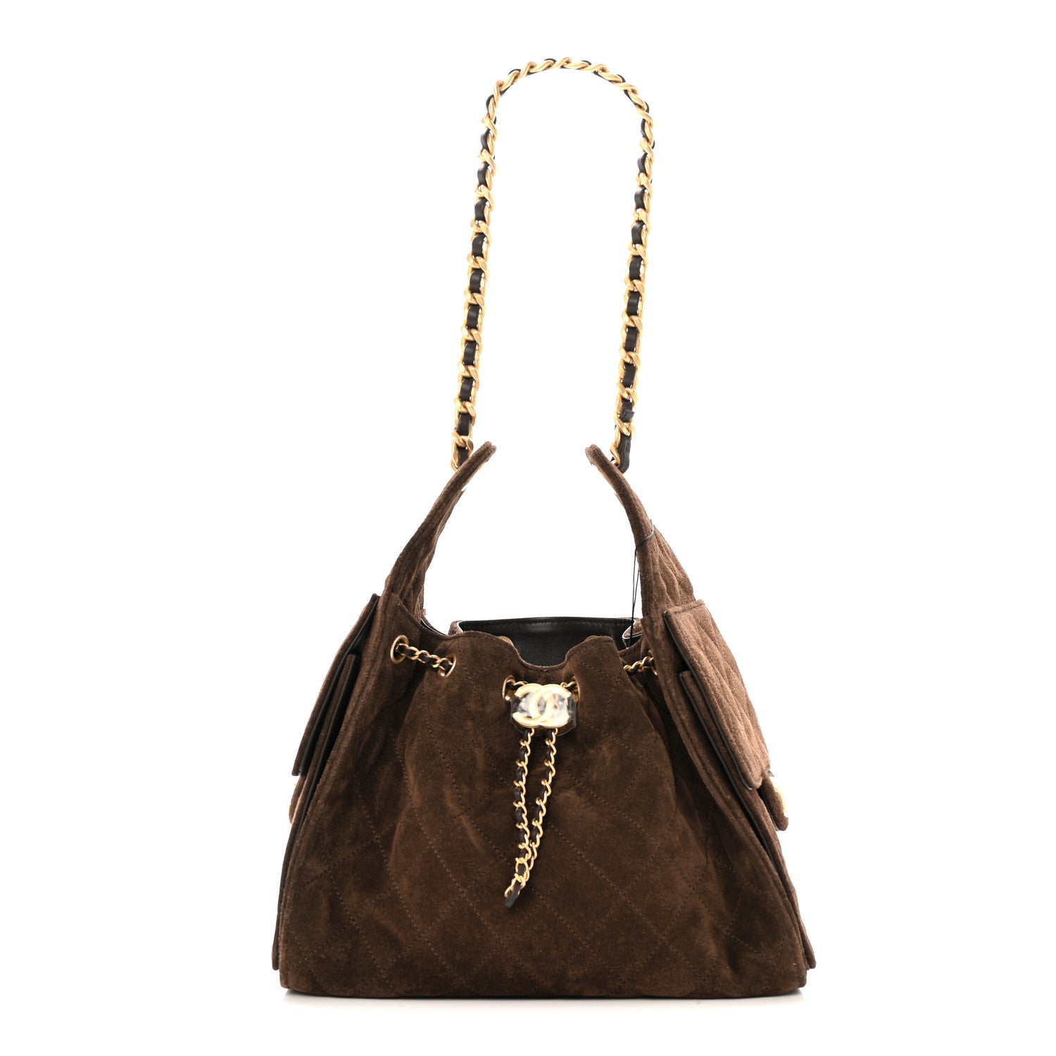 Chanel Suede Quilted Small Chanel 25 Handbag Dark Brown 1 of 12