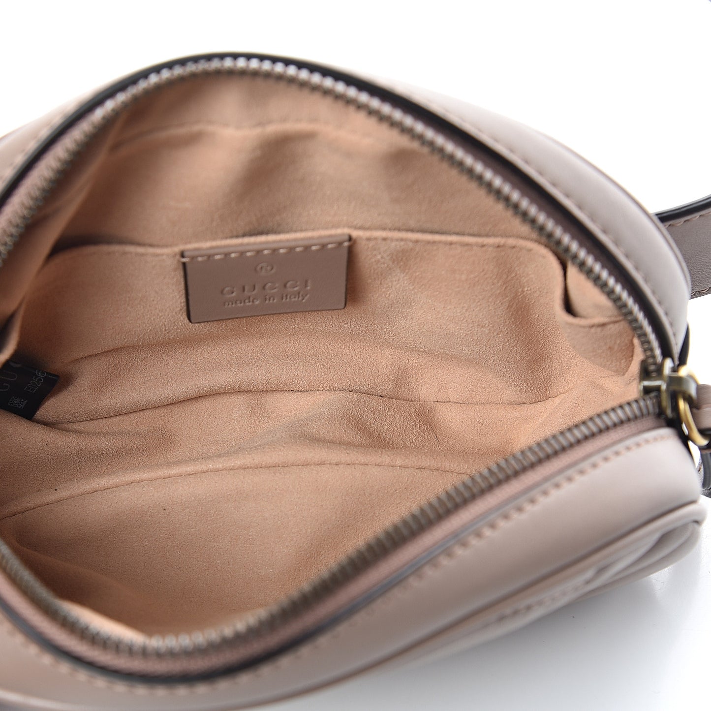 Calfskin Matelasse GG Marmont Belt Bag 85 34 Porcelain Rose