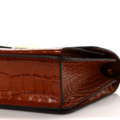 Proenza Schouler Calfskin Crocodile Embossed Dia Day Bag Chestnut 8 of 9