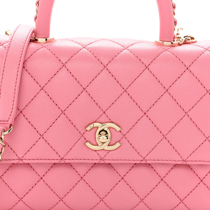 Chanel Caviar Quilted Mini Coco Chain Handle Flap Pink 8 of 11