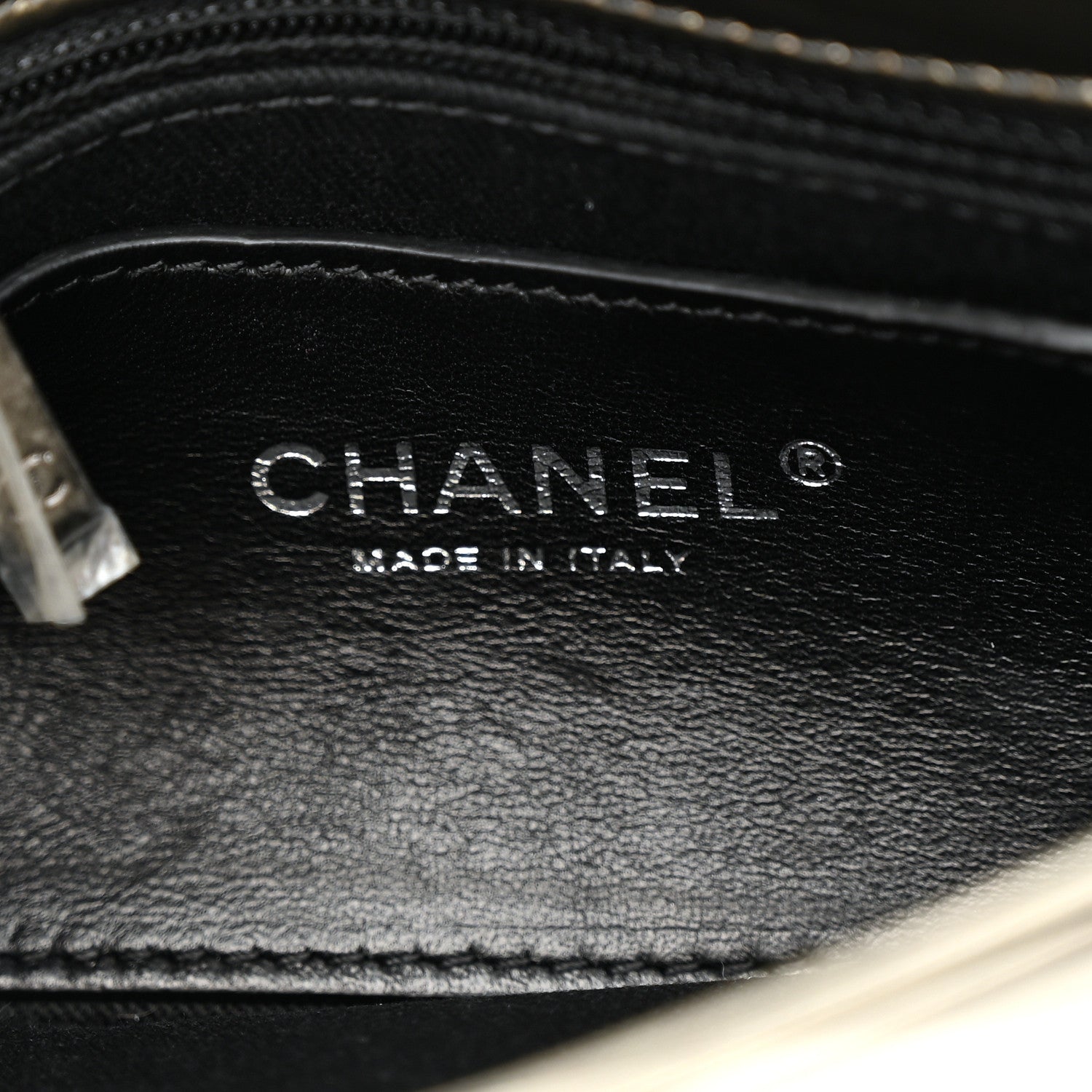Chanel Patent Quilted Small Just Mademoiselle Bowling Bag Grey Black 5 of 9