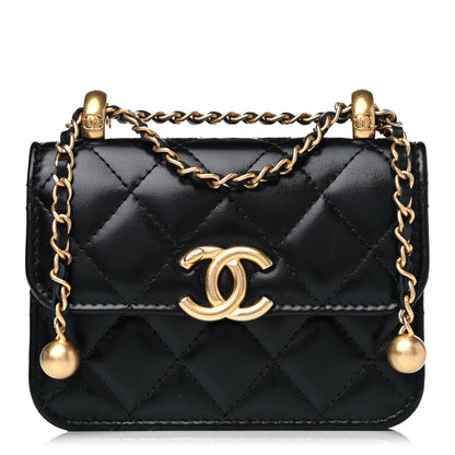 Chanel Calfskin Quilted Perfect Fit Coin Purse With Chain Black 1 of 12