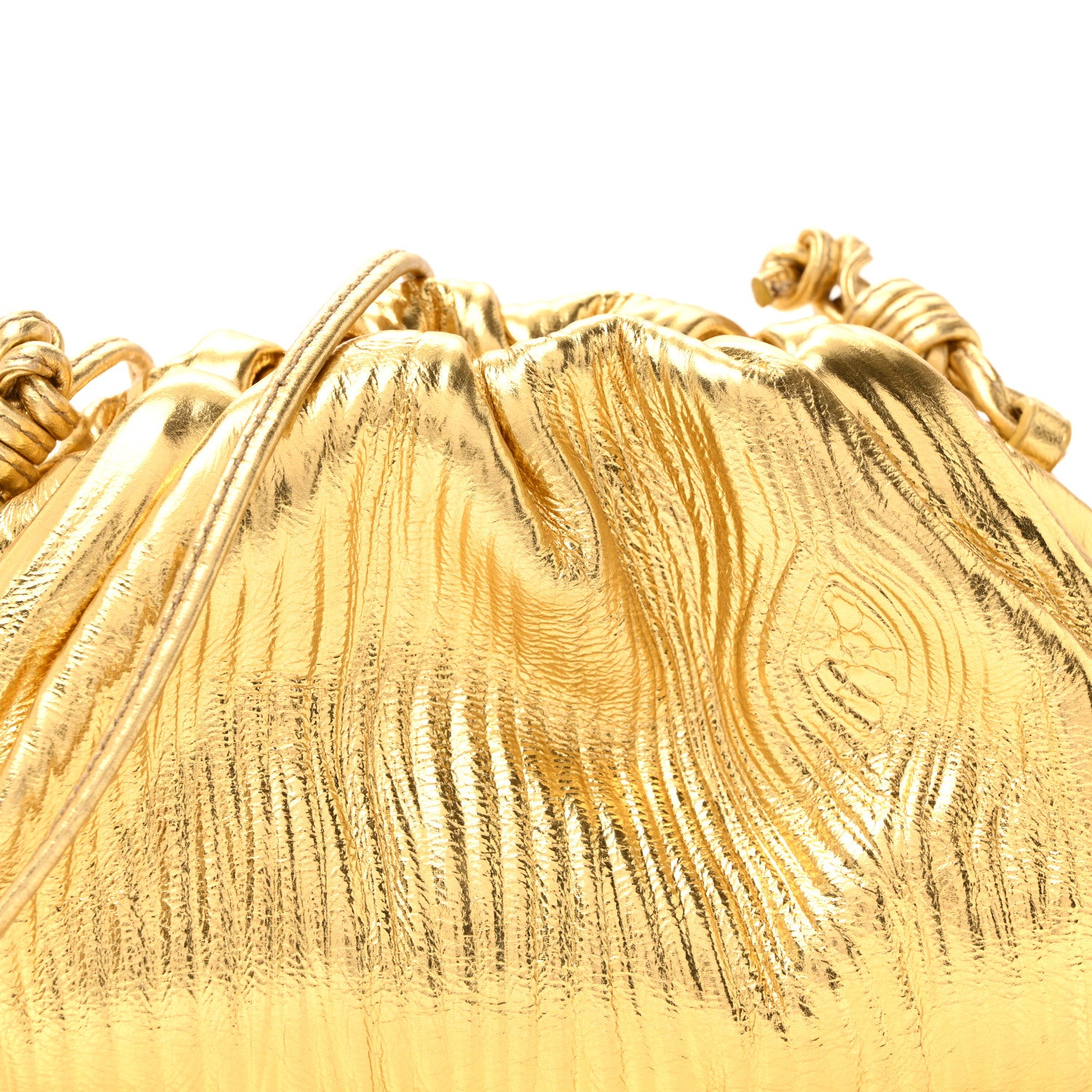 Bottega Veneta Metallic Bark Calfskin The Mini Pouch Gold 1822334