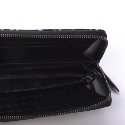 Gucci Calfskin Matelasse GucciGhost GG Marmont Zip Around Wallet Black New Acquamarine 5 of 10