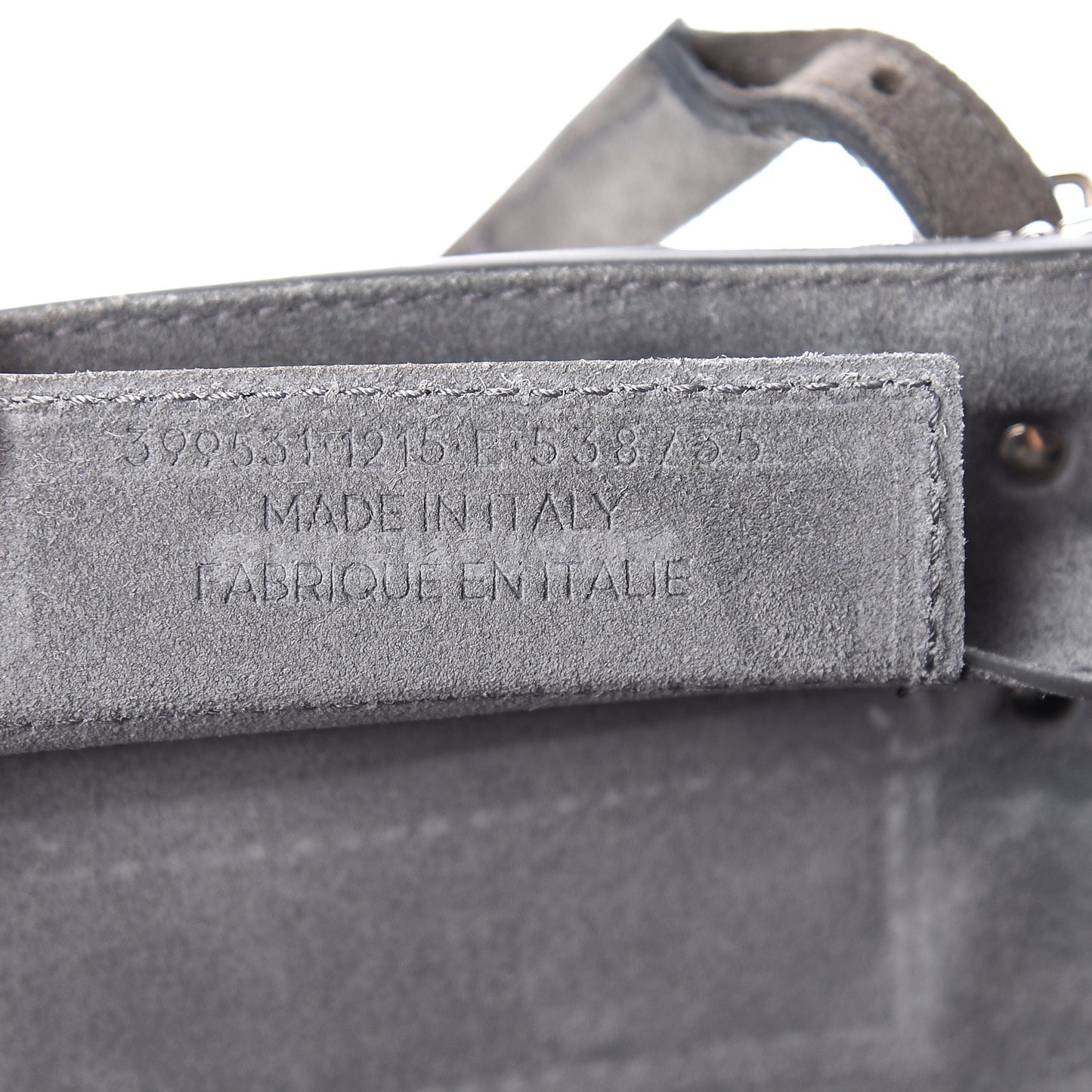 Baby Daim Suede Plate Hardware Papier A6 Zip Around Tote Grey