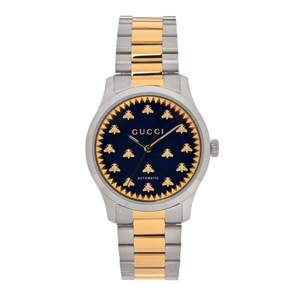 Gucci Stainless Steel 38mm G-Timeless Two Tone Bee Automatic Watch Blue 1 of 5