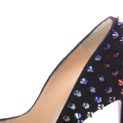 Christian Louboutin Suede Follies Spikes 100 Pumps 37 Black 10 of 15